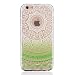 Produktbild iPhone 6 Handyhülle, iPhone 6s Hülle, MUTOUREN Durchsichtig Schutzhülle Durchsichtig TPU Silikon Case Cover Ultradünne Etui Crystal Transparent Weich Flexibel Rückdeckel Kratzfeste Stoßdämpfende Indische Sonne Henna Mandala, Hellgrün