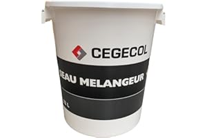 CEGECOL SIKA - Seau mélangeur blanc - Préparation d’enduit, de colle à carrelage, plâtre, mortier adhésif - Volume de mélange 20 l - Capacité totale 32 l