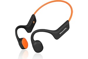 GENERIC Bone Conduction Headphones,IPX7 Waterproof Running earphones,Open ear Bluetooth 5.3 Sport Headphones Built-in Mic,10H Playtime for Cycling,Gym,Hiking,Workout. (Light orange)