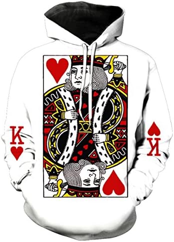 Hoodies Unisex 3D Prints Sweatshirt Playing Cards Jumper Top Casual Work Leisure Sport Sweater Pull Over Large Size,OneColor-L