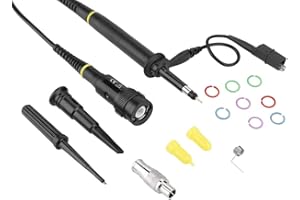 WALFRONT Sonda Osciloscopio Alta Tensión P4250 1.2KV 250MHz para Osciloscopios con Conector BNC 100 Pinzas Cocodrilo Kit Pruebas