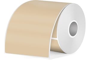 FINDAT Brązowe, przenośne, prostokątne etykiety termiczne, 50 x 80 mm, winylowe, wodoodporne, zdejmowane, samoprzylepne naklejki, kompatybilne z M110 M220, 100 szt./rolka