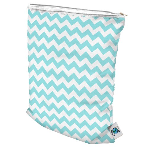 Planet Wise Reusable Wet Cloth Nappy Bag (Teal Chevron)