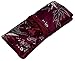 Purple Wine Red Embroidered Floral Silk Make Up Bag/ Wrap /Jewellery Roll