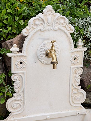 Wandbrunnen Brunnen Gartenbrunnen Garten Waschbecken antik Stil creme weiss - 6