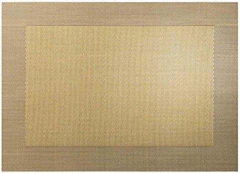 Set of 2 lined Placemats in PVC, Gold Yellow