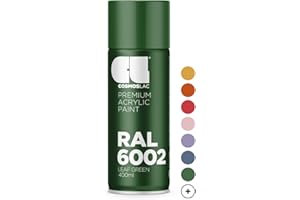 CL COSMOS LAC Vernice spray verde lucido, bomboletta spray per fai da te, vernice acrilica, adatta per plastica, metallo e altre superfici (RAL 6002 - verde foglia)