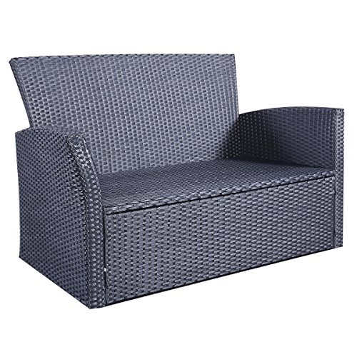 Rattan Gartenmöbel Rattanmöbel Set Lounge Polyrattan Sitzgruppe Garnitur Garten (Grau)