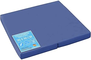 PEKITAS Matratze für Laufstall, 90 x 90 cm, Dicke 5 cm, waschbarer Bezug, Kern aus festem Schaumstoff, Blau, kompatibel mit Hauk Sleep N Play SQ