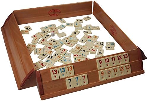 Premium Okey Game – Rummikub for 4 People – Massivholzbretter with Melamine Stones