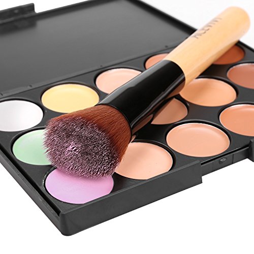 ACEVIVI 15 Farben Concealer Cream Tarnung Contour Palette mit Puderpinsel - 5