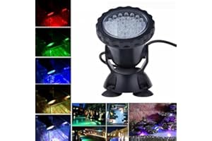 SecurityIng Luce per laghetto, 36 LED, impermeabile, subacquea, subacquea, multicolore, dimmerabile, luce per acquario, fontana da giardino, piscina, controllo non incluso (1 confezione)