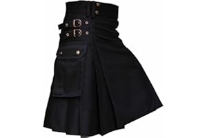 Yolimok MOVERV Falda Escocesa para Hombre Falda Medieval Vintage Punk Gothic Tradicional Highland Combat Kilt Escocesa Vestido Tierras Altas Tradicional Hombres Kilt Falda Escocesa Scottish Skirt