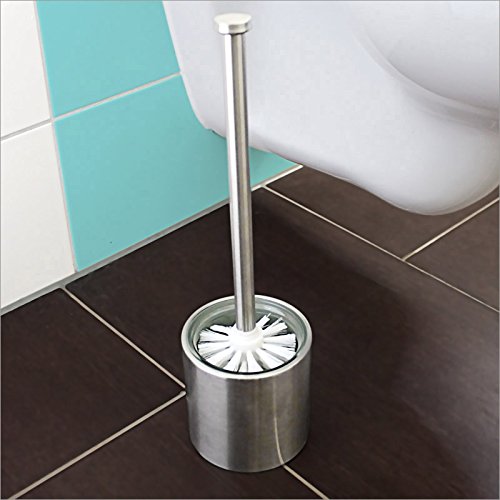 WC-Garnitur Toilettenbürste Edelstahl mit Glaseinsatz ca. 36 cm inkl. Ersatzbürste - 2