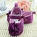 DEHANG Baby Girls Toddlers Purple Flower Non-slip Soft Sole Crib Indoor Shoes Purple 9-12 Month