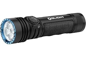 ‎OLIGHT OLIGHT Seeker 4 Pro LED Taschenlampe mit Holster, 4600 Lumen 260 Meter, USB-C Wiederaufladbare Lampe 15 Tage Akkulaufzeit, Tragbare Handlampe für den Alltag,Outdoor(Schwarz Kaltweiß)