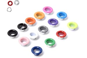 HEEPDD 400 szt. Zestaw przelotek, mieszanie kolorowych metalowych oczek przelotek z 400 szt. Podkładek do skóry Craft Scrapbooking Card Ubrania Buty Torba Rzemiosło Projekty DIY 3MM