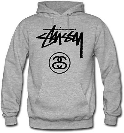 Stussy Logo Men's Hoodie -  grey - Medium