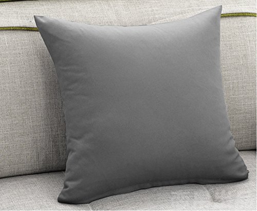 WOLTU KB5118gr , Kissenbezug Kissenhülle 100% Baumwolle , Sofakissen Dekokissen Bezug , Kopfkissen Hülle Bezüge , 50x50 cm , (Dunkel) Grau