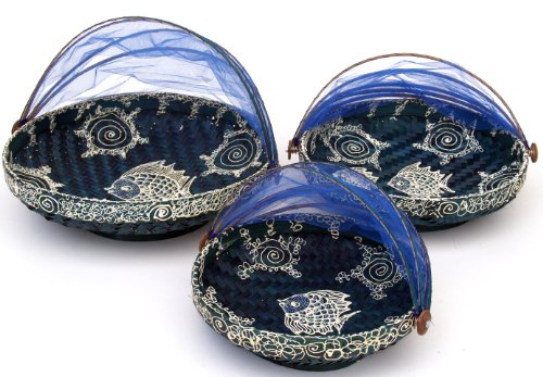 Fliegenschutz Obstkorb in 3 Größen – blau / Küche & Tisch – Größe: 25 cm Ø - 3