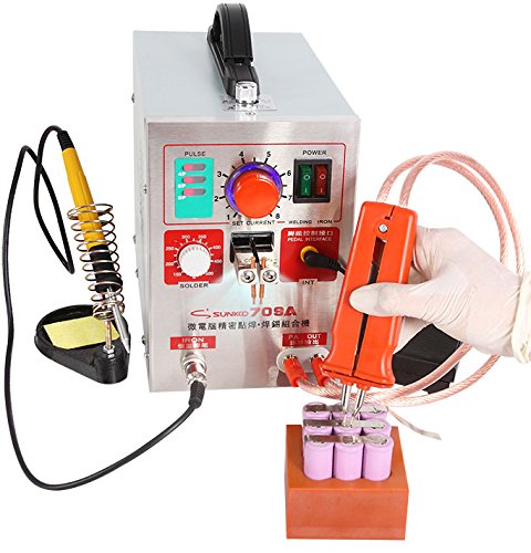 CGOLDENWALL S709A LED Pulse Battery Spot Welder Portable Welding Machine Button Battery Welding Nickel Handheld Mobile Spot Welding Pen 110V/220V (220V, HB-71B)