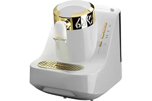 ARZUM OKKA OK008-B TURKISH maszyna do kawy, w pełni automatyczny ekspres do kawy, 2 filiżanki kawy, biały