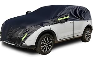 Konnfeir Media Cubierta de Coche Funda de Carrocería Cubierta de Parasol Funda de Nieve Cubierta de Parabrisas Impermeable Resistente a los UV Paño Poliéster 210T con Algodón Delgado (SUV)
