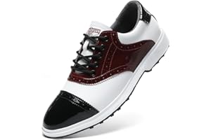 ADOFF Scarpe da Golf, Scarpe da Uomo Stile Blocco, Antiscivolo e Resistente all'Usura