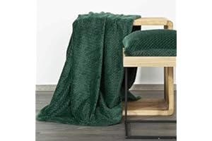 Design91 - Kuscheldecke Cindy 3 - Weiche und Flauschige Decke - Mikrofaser - 70x160, 150x200, 170x210, 220x200 cm (Dunkelgrün, 150 x