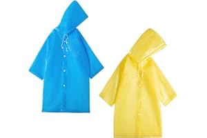 DAZZLUXE Płaszcz przeciwdeszczowy dla dzieci, wodoszczelny płaszcz przeciwdeszczowy, wielokrotnego użytku, ponczo dla chłopców i dziewczynek, oddychający pokrowiec przeciwdeszczowy z tworzywa EVA