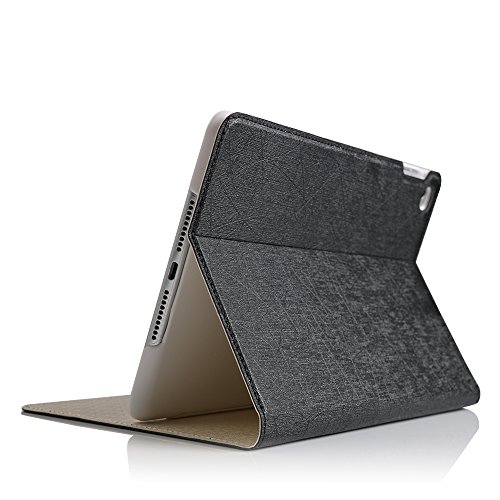 BORIYUAN Apple Ipad Mini 4 Ultra dünn Smart Case Cover Leder Schutzhülle Etui Tasche für das neue iPad mini4, Unterstützt Auto Sleep Wake up, Ipad Mini 4 Displayschutzfolie Reinigungstuch Stift inklusive (Schwarz) - 2
