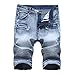 Produktbild Malloom® Herren Zipper Crumple Fit Gerade Denim Vintage Style Jeans Hosen 3 Farbe Gr.28-42