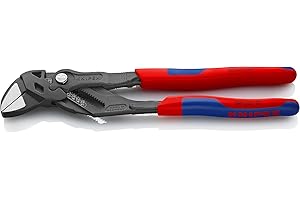 Knipex Pinza Chiave Pinza e Chiave in Un Unico Utensile Bonderizzata Grigia, Rivestiti in Materiale Bicomponente 250 Mm (Confezione Self-Service/Blister) 86 02 250 Sb