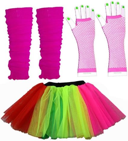 Tutu legwarmers Gloves-Adult Costume Fancy Dress-Adult Size 8-14 UK