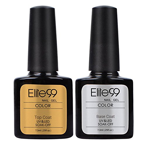Elite99 UV Nagellack Gel Polish Farbgel Nagelgel Gellack Pure farben Geschenk NEU (1x7.3MLBase Coat+1x7.3MLTop Coat)