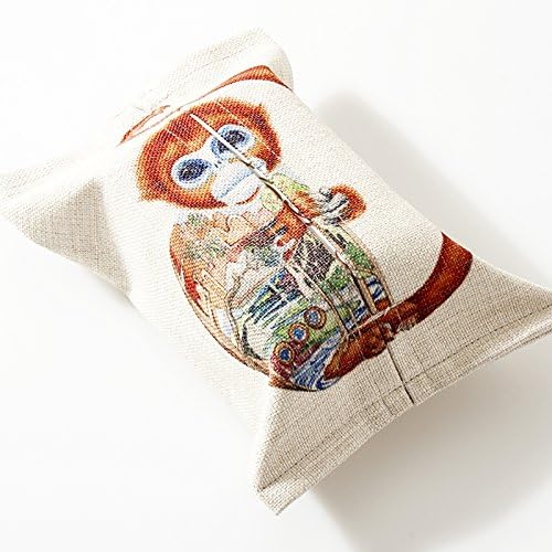 TISZJHU Monkey Handmade Paper Towel Bag Cartoon Cotton Tissue Box Tissue Boxed Suite Bathroom Pumping Tissue Pumping,F golden monkey
