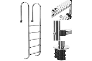 Bc-elec - PL004 Escalera de piscina con 4 peldaños de acero inoxidable 304SS de 183 cm, escalera de piscina con 4 peldaños.