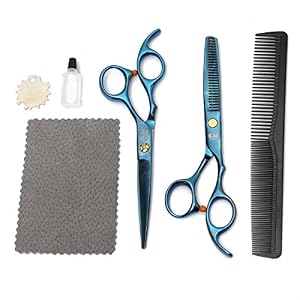 KING DO WAY Professional Salon Hair Cutting+Thinning Scissors Barber Shears Hairdressing Set Hair Tools Blue - Image 5