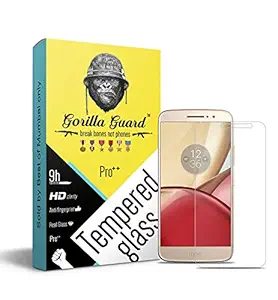Gorilla guard's HD+ Clear Tempered Glass Screen Protector for Motorola M 5.5inch (Pro Series) 8H Hardness, oelophobic, UV Protect, 2.5D Rounded Edges, neo Coated, Free instalation kit.