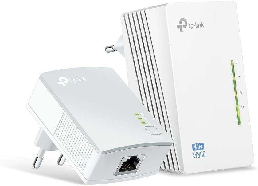 TP-Link TL-WPA4220 Kit - 2 Adaptadores de Comunicación por Línea Eléctrica (WiFi AV 600 Mbps, Extensor, Repetidores de Red, Amplificador y Cobertura Internet, 3 Puertos, Cable Ethernet), Color Blanco