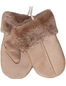 SamWo, Kinderhandschuhe aus echtem Lammfell, kuschelig warmes Naturprodukt, für Kinder von 2-4 Jahren,hellbraun