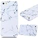 Produktbild GrandEver iPhone SE 5S 5 Weiche Silikon Hülle Weiß Stein Marble Malerei Schlank TPU Bumper HandyTasche Flexible Schutzhülle Zurück Marmor Linien Soft Back Cover Hülse Telefonkasten Protective Gummi Dünn Abdeckung