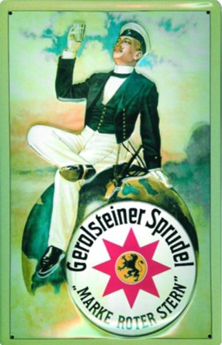Preisvergleich Produktbild Schild Alu Artdeco Gerolsteiner Sprudel 110x80mm