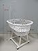 10 pcs Set - wicker crib moses basket bassinet including complete furnishings, Modell:blue - big wheels
