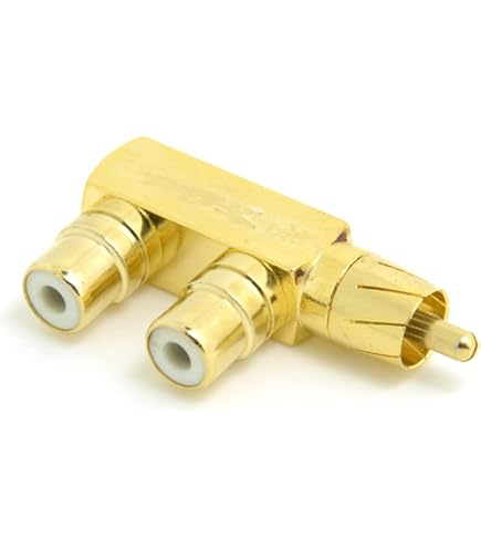 Cavo Splitter Y Adattatore Splitter Audio Video A Y - Cavo Con Spina A 90 Placcato Oro 2 Pezzi G 1032875