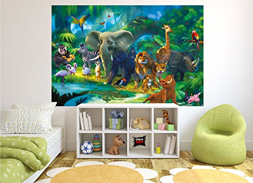 Fototapete Safari Wand-dekoration – Wandbild Dschungel Poster-Motiv by GREAT ART (210 x 140 cm) - 2