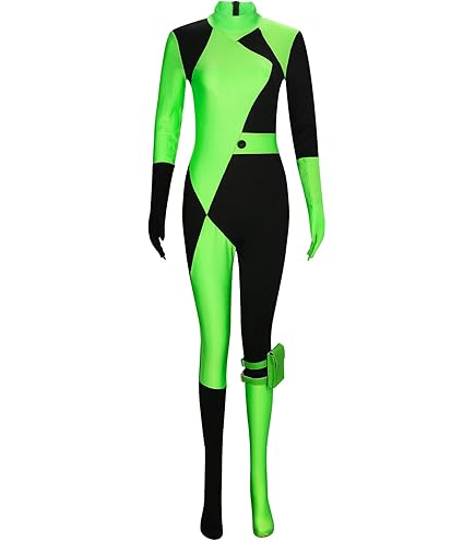 Girls Shego Kim Possible Suit Halloween Cosplay Costume Girls Shego Kim Possible Suit Halloween Cosplay Costume
