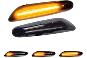 HACREYATU Clignotants latéraux dynamiques pour Indicateurs latéraux Fumée Pour 1 3 5 Series E60 E61 E81 E82 E88 E46 E90 E91 E92 E93 X3 E83 X1 E84