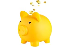 FANXIYA Monedas de Caja de Dinero Bonita Hucha de plástico en Forma de Cerdito Hucha de Cerdo Alcancía Pequeñ (Amarillo)