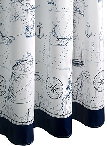 Fancy Duschvorhänge Duschvorhang Verdickung Wasserdicht Anti – Mildew Mittelmeer Stil Polyester Duschvorhang Teal Duschvorhang ( größe : 300cm*200cm ) - 3